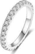 IMOLOVE Lab Grown Diamond Wedding Bands, 0.3-0.42 Carat, Eternity Rings in 18K White Gold & Sterling Silver Size 4-11