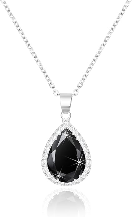 Linawe Crystal Chain Necklace for Women Trendy, Imitation Diamond Pendant, Statement Cubic Zirconia Boho Jewelry Set, 14K Gold/Rose Gold/Silver Birthstone Necklace