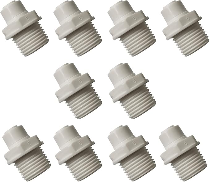 Malida Push to Connect 1/2 Male Connector 3/8 Ro Tube Fitting, 10 Pack | Food by MALIDA