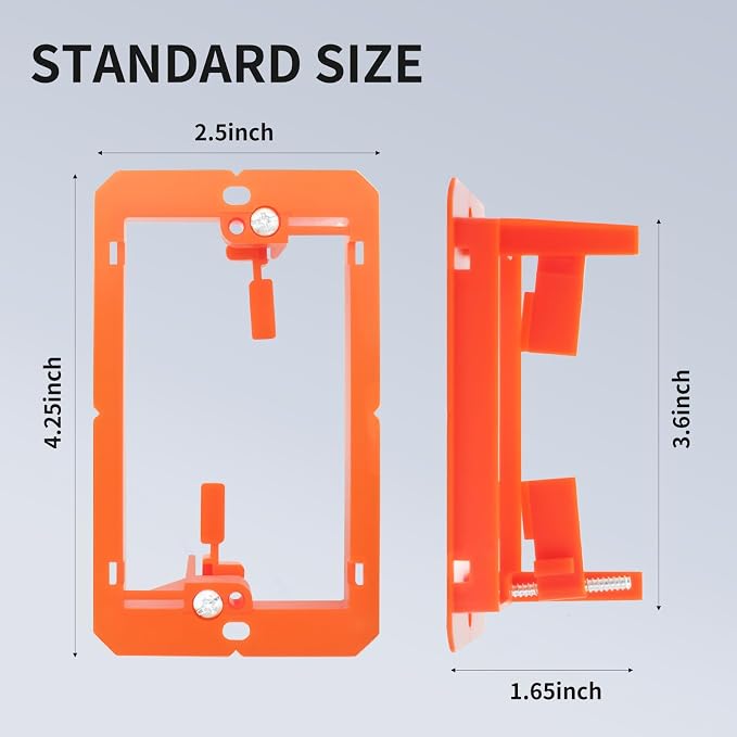 Wall Plate Mounting Brackets for Low Voltage Cables, 3 Packs | Single Gang Wall - Image 2