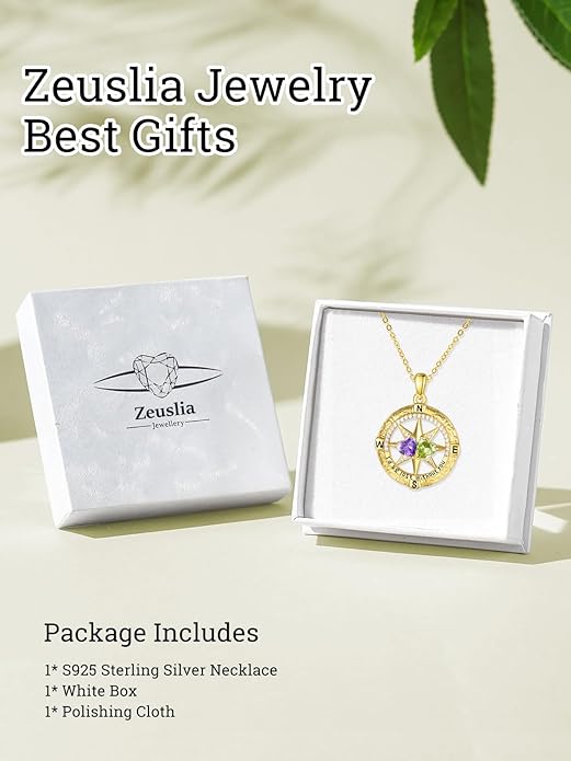 Valentine's Day Gifts for Wife 925 Sterling Silver Double Birthstone Pendant Necklaces I Love You for Always and Forever Necklace Anniversary Birthday Gifts for Wife Girlfriend Mom Her