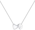 JKK Valentines Day Gifts for Her, 925 Sterling Silver Letter A-Z Heart Necklace Silver Jewelry Trendy Stuff Birthday Valentine's Day Gifts for Women Mom Her