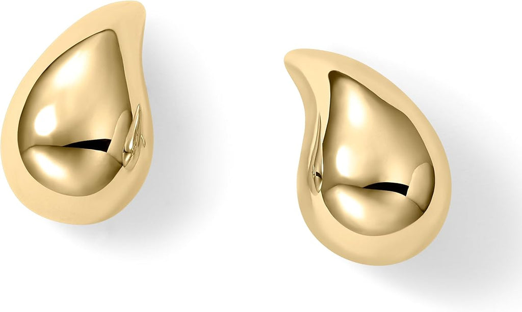 Women's Large Teardrop Earrings, High-Polish, in 10K Yellow Gold
