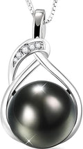 Genuine Tahitian Black Pearl Necklace - GIA Certified 9-11mm Cultured Pearl, 925 Sterling Silver 18K Gold Plated, Adjustable 18"-20"- Gifts for Women Wife Anniversary Birthday Christmas