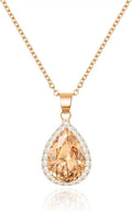 Linawe Crystal Chain Necklace for Women Trendy, Imitation Diamond Pendant, Statement Cubic Zirconia Boho Jewelry Set, 14K Gold/Rose Gold/Silver Birthstone Necklace