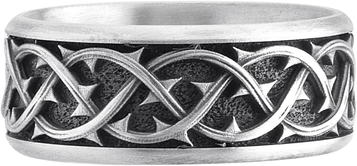 Thorn Vine Silver Band Ring, Gothic Biker Signet Handmade 925 Sterling Ring, Dark Style Jewelry, Gift For Men & Women, Gift For Him