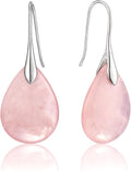 SELOVO Agate Teardrop Stone Grey Drop Earrings Fishhook Dangle Earrings for Women