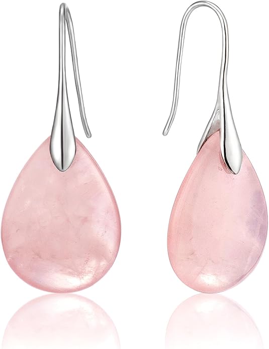 SELOVO Agate Teardrop Stone Grey Drop Earrings Fishhook Dangle Earrings for Women