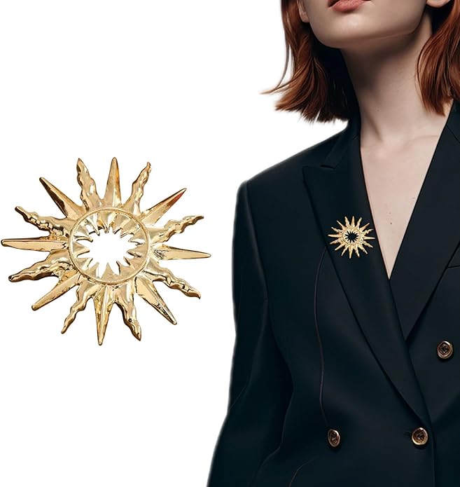 Minimalist Metal Brooch for Women, Unique Irregular Shape Pin Jewelry, Sun, Snail, Starfish & Abstract Design Brooches, Fashion Accessories for Coat, Dress, Scarf, Bag