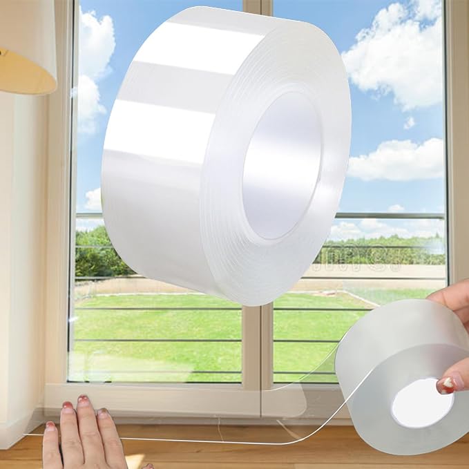 Window Weather Sealing Tape 2 Inch x 33 FT Weather Stripping Residue-Free Clear by APORNI