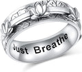 Ladytree Anxiety Relieve Rings 925 Sterling Silver Spinner Fidget Ring Worry Stress Relieving Boredom ADHD Autism Ring Platinum Plated Jewelry Birthday Gifts for Women Men