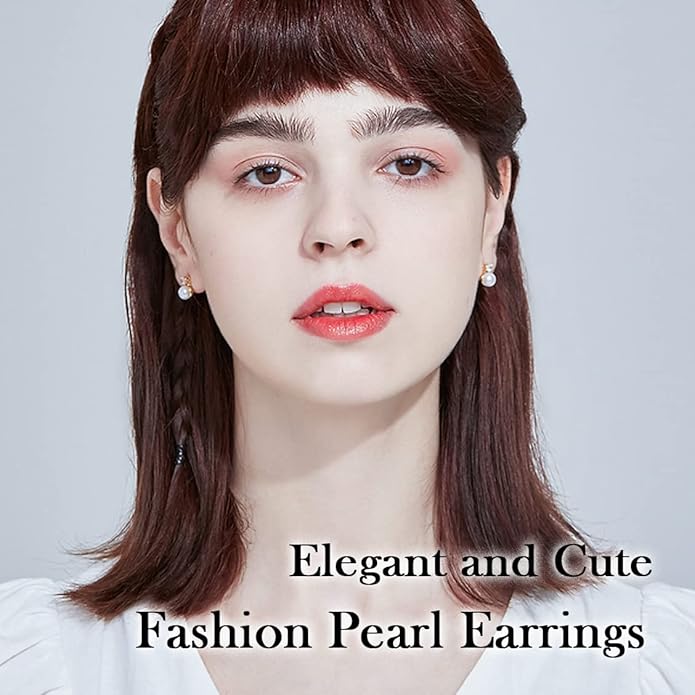 Pearl Earrings for Women 14K Gold Plated Hypoallergenic Pearl Earrings 5A Cubic Zirconia Dangle Earrings Elegant Jewelry