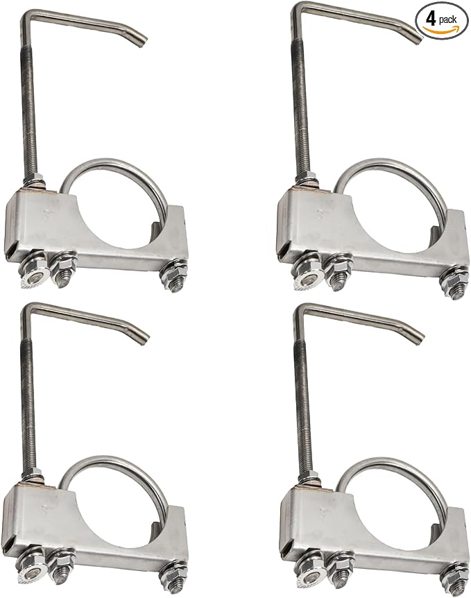 4 Pcs 2.5" Exhaust Clamp with Hanger, Heavy Duty Exhaust Hanger with Clamp by Unknown