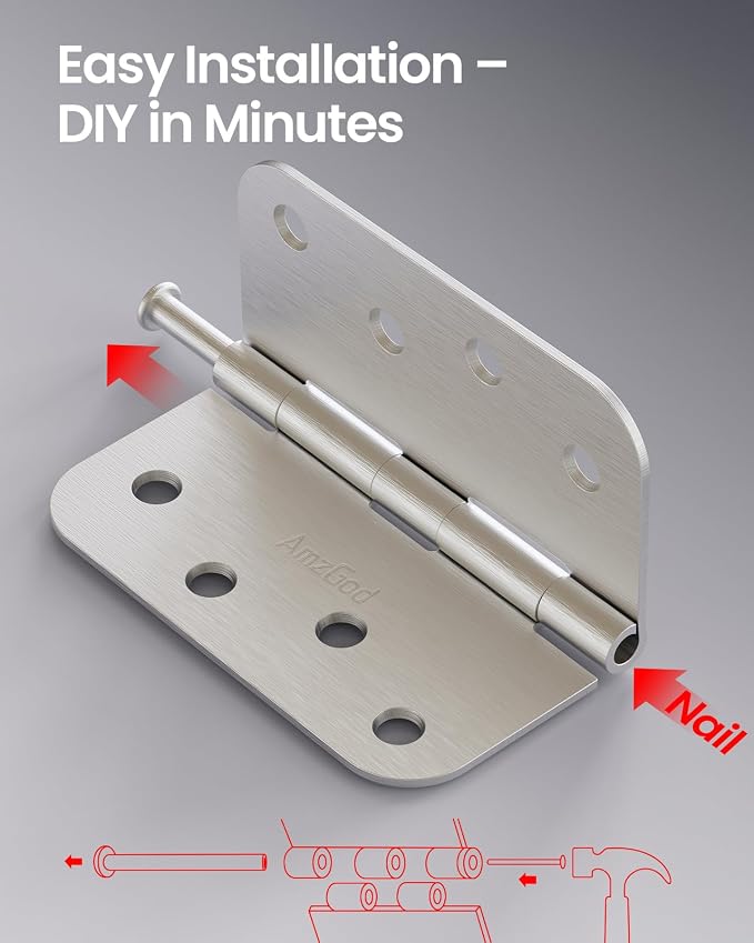 4" X 4" Nickel Door Hinges - Image 4