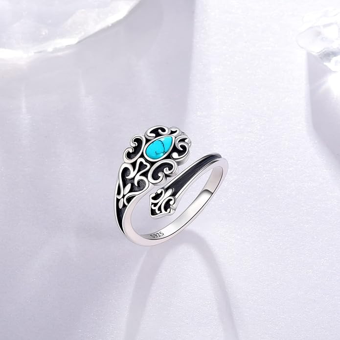 Spoon Ring for Women - Sterling Silver Thumb Vintage Antique Spoon Ring Boho Victorian Jewelry