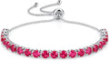 SUNFEEL Birthstone Bracelet Jewelry for Women Sterling Silver with Gold Plated Tennis Bracelet Classic Bolo Adjustable Chain Anniversary Birthday Gifts for Women Mom Wife Her