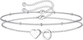 M MOOHAM Valentines Day Gifts for Kids Teen Girls -14K-Gold-Plated Heart Initial A-Z Bracelets for Women Girl Dainty Gold Bracelets Birthday Valentines Gifts for Women Her Teenage Girls Kid Teen Gift