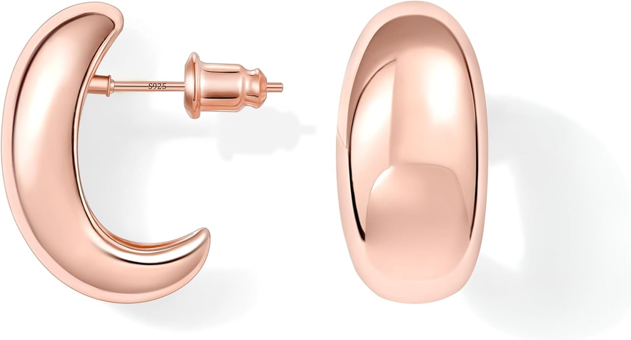 Gacimy Chunky Earrings for Women, Teardrop Earrings with 925 Sterling Silver Post, 14K Gold Plated Statement Drop for Women