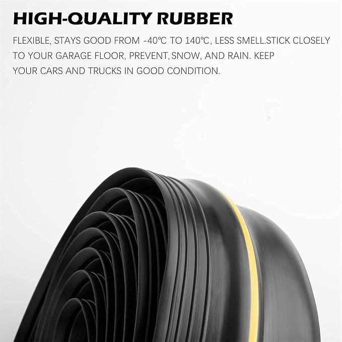 Papillon Garage Door Bottom Seal Strip, Weatherproof EPDM Rubber Threshold - Image 2