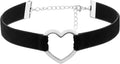 Sacina Black Velvet Heart Choker Necklace, Black Choker, Gothic Goth Vintage Necklace, Valentine Gift, Christmas Jewelry Gift For Women