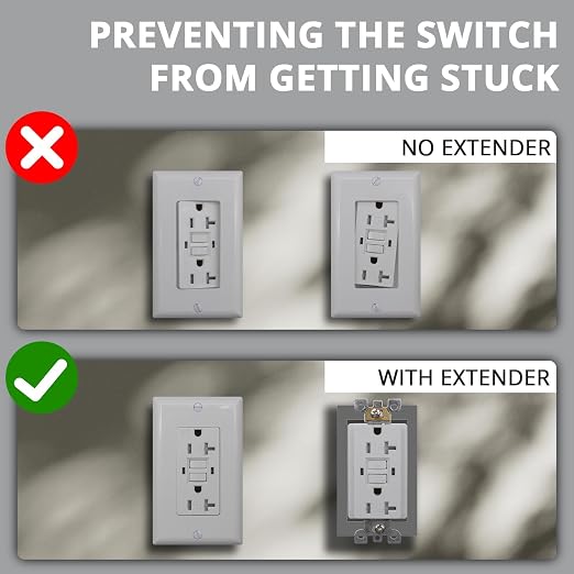 ABS 1/2 Inch Outlet Box Extender, Single Gang, 8 Pack | Single Gang Outlet Box - Image 5
