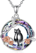YFN 925 Sterling Silver Hummingbird/Cardinal/Cat Necklace for Women Animal Pendant with Adjustable 18"+2" Chain Jewelry Gift for Christmas, Valentine's Day, Mother's Day, Birthday-Gift Box Included