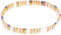 Sonateomber Tila Flat Beaded Stretch Bracelets for Women, Trendy Unique Colorful Square Beads Handmade Stack Bracelet Friendship Accessories Fashion Jewelry Gift