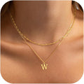 14K Gold Plated Initial Necklaces for Women Dainty Layered Letter Pendant Necklace Cute Choker Necklace Gift Trendy Stuff Personalized Jewelry Stack for Women Her