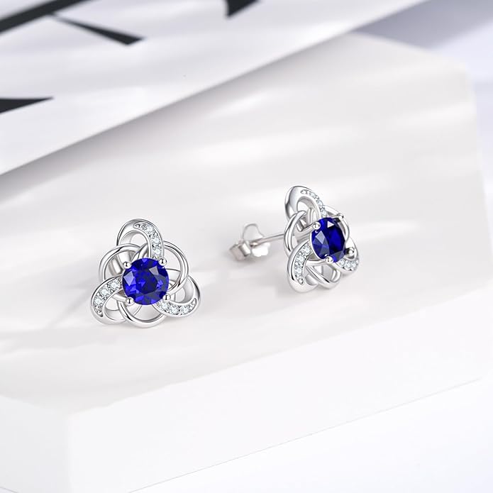 MEDWISE 925 Sterling Silver Birthstone Stud Earrings for Women Birthday Jewelry Gifts for Daughter Mother Women Valentines Day Gifts for Her