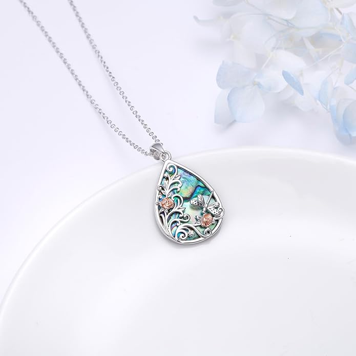FLYOW 925 Sterling Silver Cute Animal Jewelry Hummingbird/Butterfly/Wolf/Corgi/Cat/Snake/Spider/Bat/Penguin/Bear/Opossum/Frog/Guinea Pig for Women Mother Friend Animal Lovers