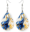 Teardrop Wood Earrings Light Weight Printed Image Dangle Jewelry, Fun and Funky Earrings