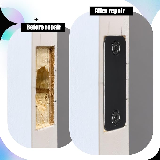 Blulu 8 Set Door Hole Cover Plate Blank Strike Filler Plate, Increase Home - Image 3