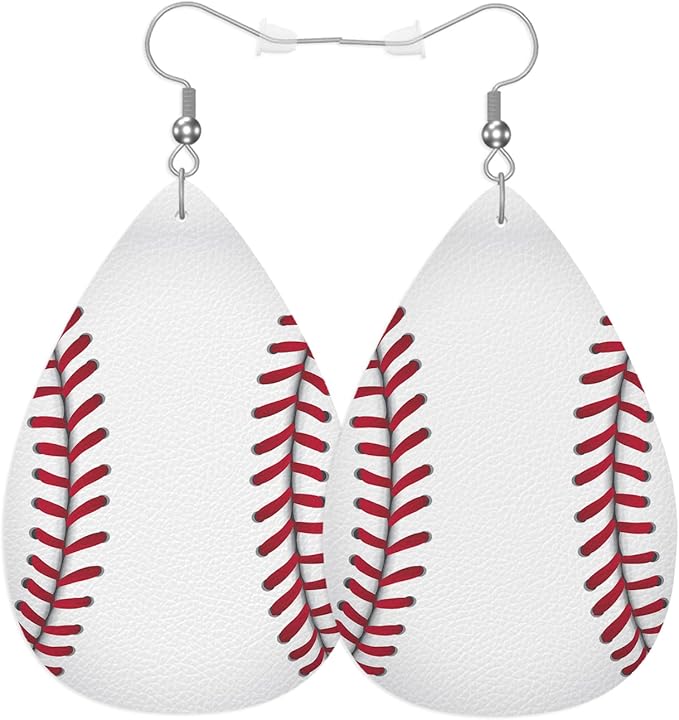 Baseball Teardrop Earrings For Women Friends Sport Ball Athletes Soccer Football Dangle Earrings Water Drop Earrings Leather Earrings