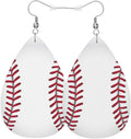 Baseball Teardrop Earrings For Women Friends Sport Ball Athletes Soccer Football Dangle Earrings Water Drop Earrings Leather Earrings