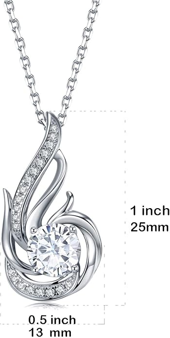 Birthstone Necklace for Women 925 Sterling Silver Phoenix Charm Necklace Birthday Anniversary Christmas Fine Jewelry Gifts for Women Mother Her, Adjustable Chain