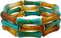 Tortoise Shell Bamboo Bangle Bracelet for Women – 3-Layer Acrylic Stretch Cuff with Faux Tortoiseshell Pattern – Retro Stackable Jewelry