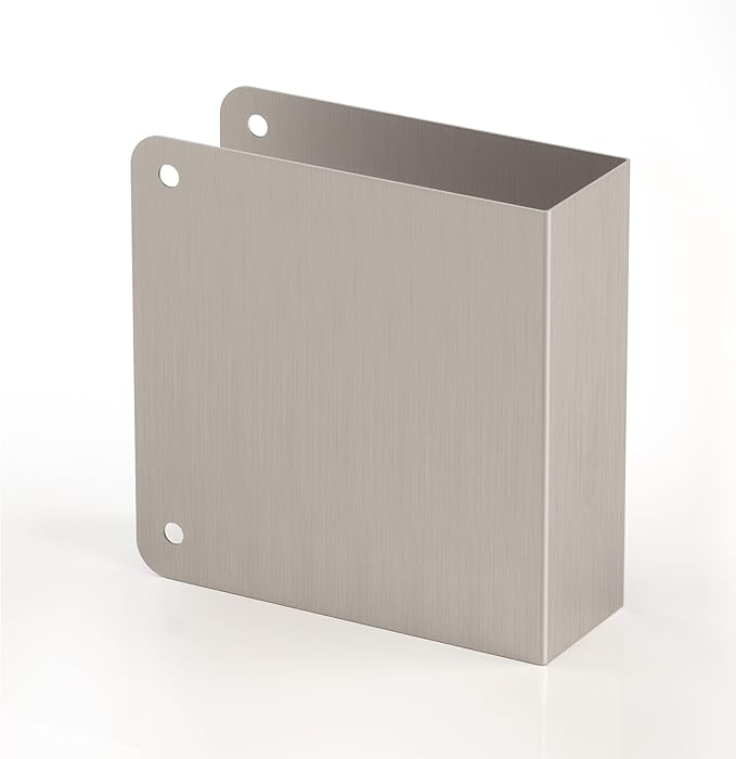 Door Knob Reinforcement Plate, Satin Nickel, Fits 1-3/4" Doors, Door Lock and - Image 3