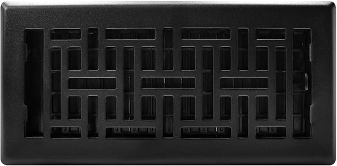 Decor Grates Oriental Floor Register, 4x10 Inches, Textured Black - Image 3