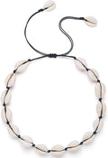 Nackiy Handmade Sea Shell Necklace for Women Summer Adjustable Natural Shell Collar Necklace