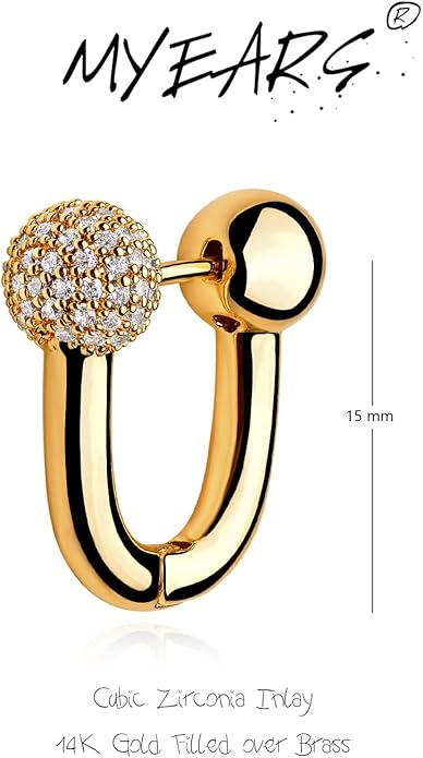MYEARS Women Earrings Gold Huggie Hoop Ear Stud Cuff 14K Small Simple Hypoallergenic Everyday Jewelry