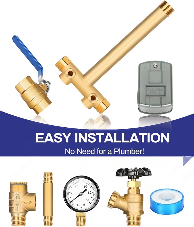 Miumoon 1"x 11" Well Pressure Tank Tee Kit - Image 2