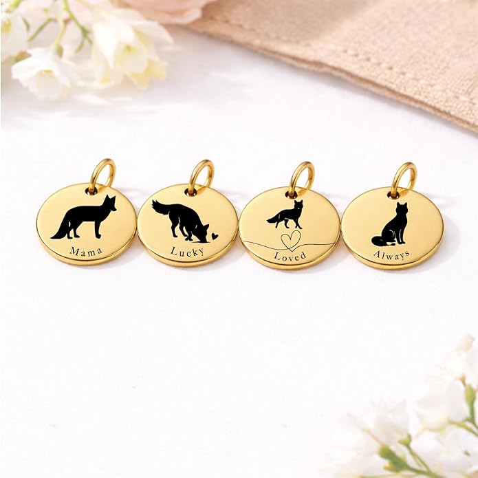 SM Design Mama Animal Charm Set – Set of 4 Stainless Steel Charms – Motherhood & Family Keepsake Jewelry Charmss