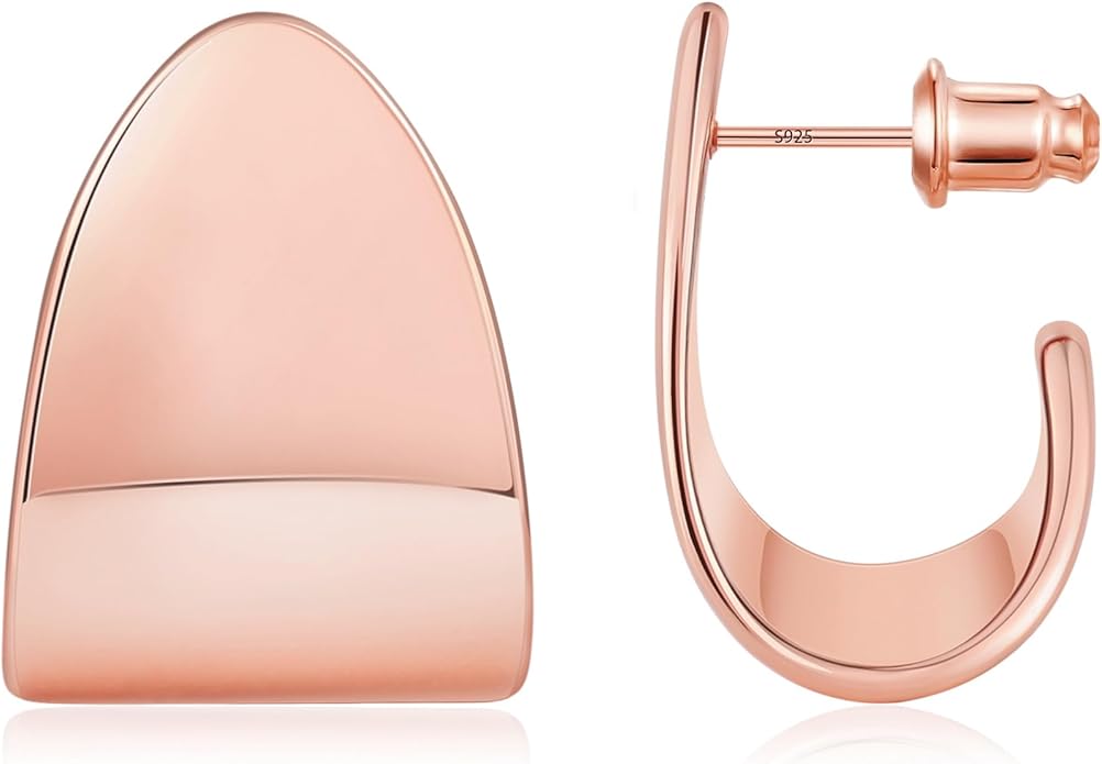 Gacimy Chunky Earrings for Women, Teardrop Earrings with 925 Sterling Silver Post, 14K Gold Plated Statement Drop for Women
