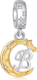 925 Sterling Silver Letter Charms fit Pandora Charms Bracelets fit Women Christmas Birthday Gift