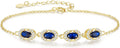 Birthstone Bracelets for Women, Gold Trendy Dainty Link Bracelet Jewelry Birthday Christmas Day Gifts for Women Girlfriend Friend Her Mom Wife