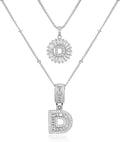 14K Gold Plated Alphabet Necklace Cubic Zirconia Letter Pendant, Personalized Name Jewelry Gift for Women, Customizable A-Z, Birthday/Mothers Day Gifts for Womens