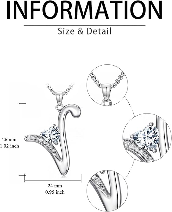 Valentines Day Gifts for Women Alphabet A to Z Initial Birthstone Pendant Necklaces for Women - 18k White Gold Plated Personalized Name Jewelry Valentine Mothers Day Birthday Gifts for Women Her Girlfriend