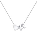 JKK Valentines Day Gifts for Her, 925 Sterling Silver Letter A-Z Heart Necklace Silver Jewelry Trendy Stuff Birthday Valentine's Day Gifts for Women Mom Her