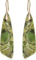 Natural Stone Earrings for Women Boho Triangles Dangle Drop Earrings