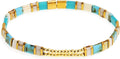 Sonateomber Tila Flat Beaded Stretch Bracelets for Women, Trendy Unique Colorful Square Beads Handmade Stack Bracelet Friendship Accessories Fashion Jewelry Gift